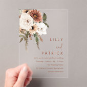 Invitations En Acrylique Mariage en terre cuite fleurie de Bohême (In situ (ordinateur de poche))