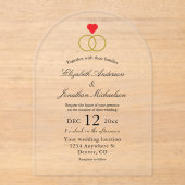 Invitations En Acrylique Mariage Entwin Rings (Recto)