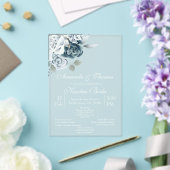 Invitations En Acrylique Mariage espagnol floral acrylique (Insitu (Mariage))