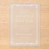 Invitations En Acrylique Mariage espagnol simple acrylique (Recto)