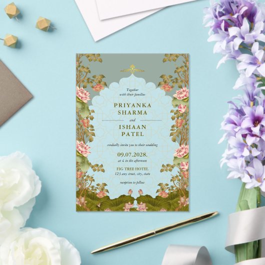 Invitations En Acrylique Mariage esthétique Floral Arc Indien (Insitu (Mariage))