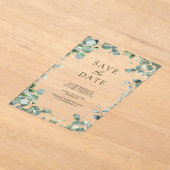Invitations En Acrylique Mariage Eucalyptus Enregistrer la date (Poser)