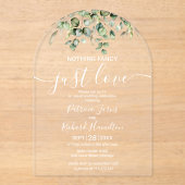 Invitations En Acrylique Mariage Eucalyptus Verdure (Recto)