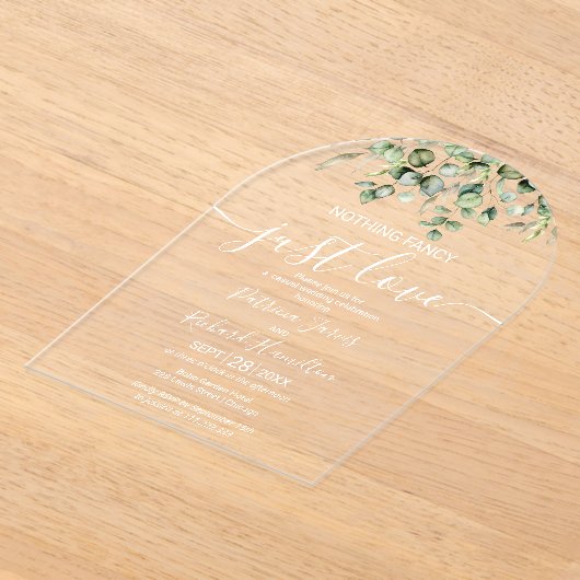 Invitations En Acrylique Mariage Eucalyptus vert (Poser)