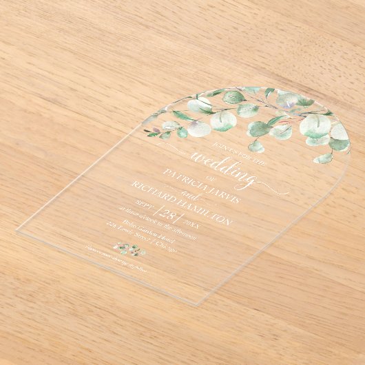 Invitations En Acrylique Mariage Eucalyptus vert (Poser)