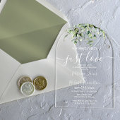 Invitations En Acrylique Mariage Eucalyptus vert