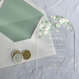 Invitations En Acrylique Mariage Eucalyptus vert