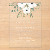 Invitations En Acrylique Mariage Eucalyptus Vert Délicat & Sage Dusty (Recto)