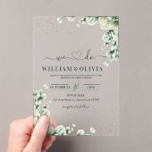 Invitations En Acrylique Mariage Eucalyptus vert Inviter Mariage floral (In situ (ordinateur de poche))
