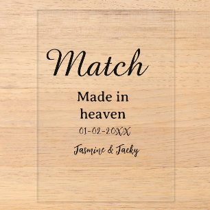 Invitations En Acrylique Mariage fait au ciel ajouter nom date simple calli