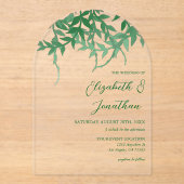 Invitations En Acrylique Mariage Feuille rustique (Recto)