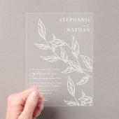 Invitations En Acrylique Mariage Feuille simple (In situ (ordinateur de poche))