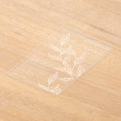 Invitations En Acrylique Mariage Feuille simple (Poser)