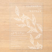 Invitations En Acrylique Mariage Feuille simple (Recto)