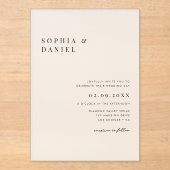 Invitations En Acrylique Mariage figé à budget standard simple (Recto)