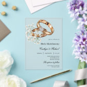 Invitations En Acrylique Mariage Fleur Blanche avec bague (Insitu (Mariage))