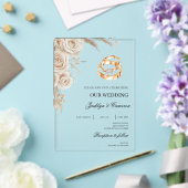 Invitations En Acrylique Mariage Fleur Blanche avec bague (Insitu (Mariage))