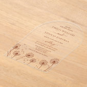 Invitations En Acrylique Mariage Fleur de Champ Rustique (Poser)