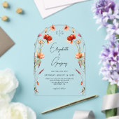 Invitations En Acrylique Mariage Fleur de Peach Monogram (Insitu (Mariage))