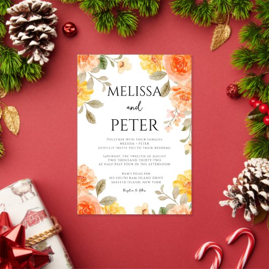 Invitations En Acrylique Mariage fleur sauvage (Insitu (vacances))