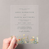 Invitations En Acrylique Mariage fleur sauvage (In situ (ordinateur de poche))