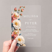 Invitations En Acrylique Mariage fleur sauvage (In situ (ordinateur de poche))