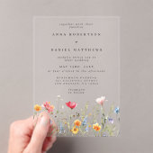 Invitations En Acrylique Mariage Fleur sauvage aquarelle (In situ (ordinateur de poche))