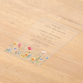 Invitations En Acrylique Mariage Fleur sauvage aquarelle (Poser)