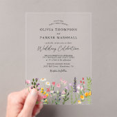 Invitations En Acrylique Mariage Fleur sauvage aquarelle (In situ (ordinateur de poche))