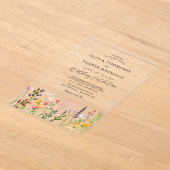 Invitations En Acrylique Mariage Fleur sauvage aquarelle (Poser)