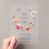 Invitations En Acrylique Mariage Fleur sauvage aquarelle (In situ (ordinateur de poche))