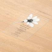 Invitations En Acrylique Mariage Fleur sauvage blanc (Poser)