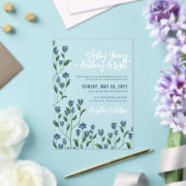 Invitations En Acrylique Mariage Fleur sauvage Bleu délicat (Insitu (Mariage))