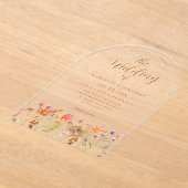 Invitations En Acrylique Mariage Fleur sauvage Boho (Poser)