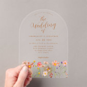 Invitations En Acrylique Mariage Fleur sauvage Boho (In situ (ordinateur de poche))