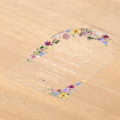 Invitations En Acrylique Mariage Fleur sauvage Boho (Poser)