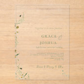 Invitations En Acrylique Mariage Fleur sauvage Boho Daisy Beidge (Recto)