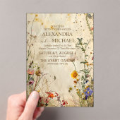 Invitations En Acrylique Mariage Fleur sauvage Boho Fall (In situ (ordinateur de poche))