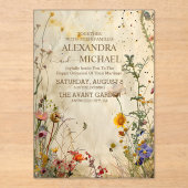 Invitations En Acrylique Mariage Fleur sauvage Boho Fall (Recto)