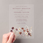 Invitations En Acrylique Mariage Fleur sauvage d'automne (In situ (ordinateur de poche))