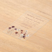 Invitations En Acrylique Mariage Fleur sauvage d'automne (Poser)