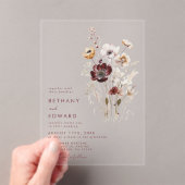 Invitations En Acrylique Mariage Fleur sauvage de l'automne Whimsical (In situ (ordinateur de poche))