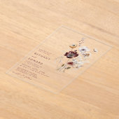 Invitations En Acrylique Mariage Fleur sauvage de l'automne Whimsical (Poser)