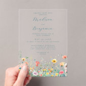 Invitations En Acrylique Mariage Fleur sauvage de printemps Whimsical (In situ (ordinateur de poche))