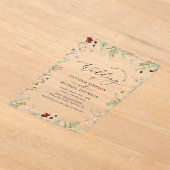 Invitations En Acrylique Mariage Fleur sauvage élégant (Poser)