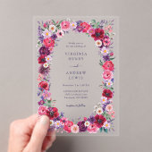 Invitations En Acrylique Mariage Fleur sauvage en gras (In situ (ordinateur de poche))