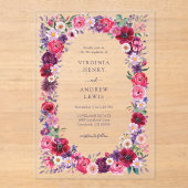 Invitations En Acrylique Mariage Fleur sauvage en gras (Recto)