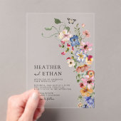 Invitations En Acrylique Mariage Fleur sauvage moderne (In situ (ordinateur de poche))