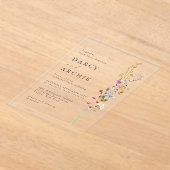 Invitations En Acrylique Mariage Fleur sauvage moderne minimaliste (Poser)