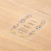Invitations En Acrylique Mariage Fleur sauvage moderne Whimsical (Poser)